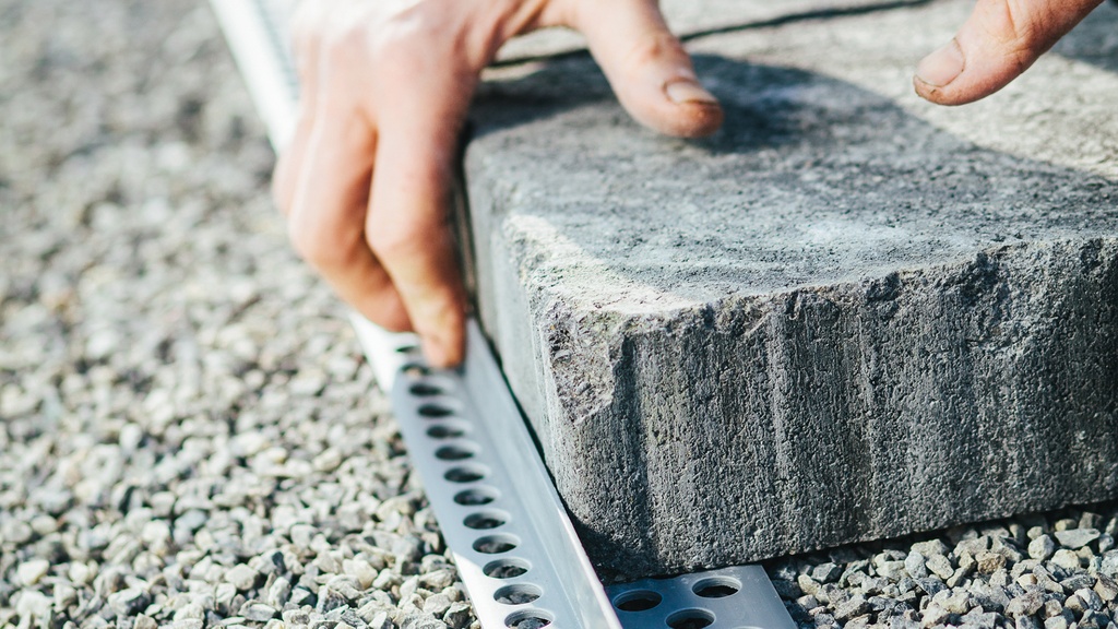 Randabschlussprofil steinfix® gerade grau, Länge 200 cm