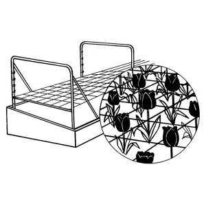 Stützen für Schnittblumen-Drathgeflechte als Zwischenstütze