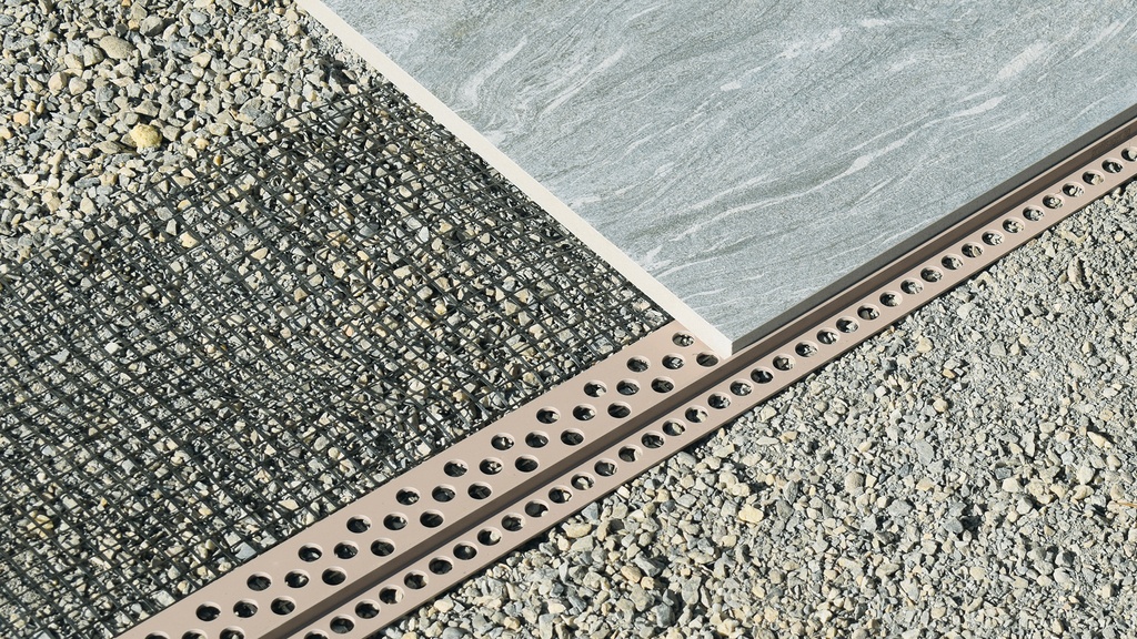 Randabschlussprofil steinfix® netz graubeige, Länge 200 cm, Steghöhe 10 mm