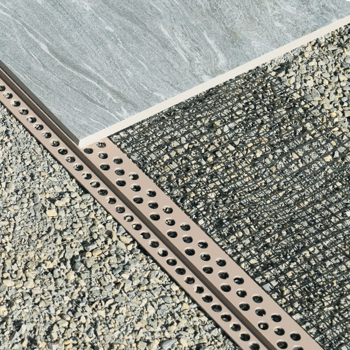 Randabschlussprofil steinfix® netz graubeige, Länge 200 cm, Steghöhe 10 mm