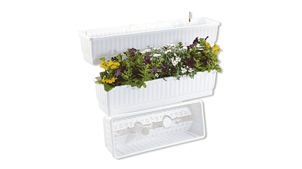 Blumenkasten VENEZIA weiss 100 cm, inkl. Wasserstandsanzeiger