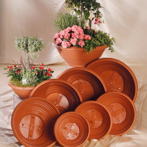 Blumenschale mit Bodenlöcher tonfarbig ø 40 cm