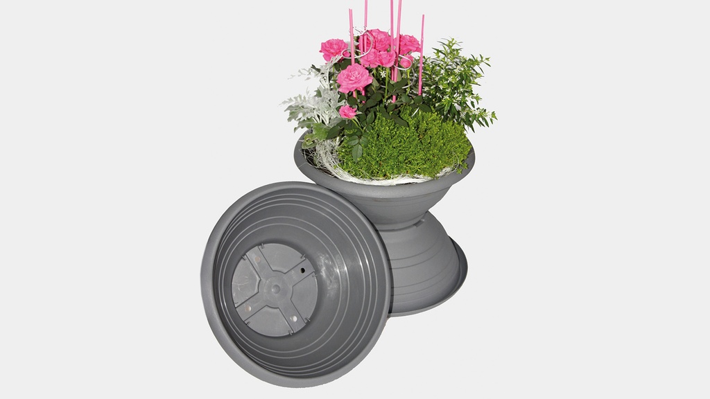 Blumenschale mit Bodenlöcher anthrazit ø 35 cm