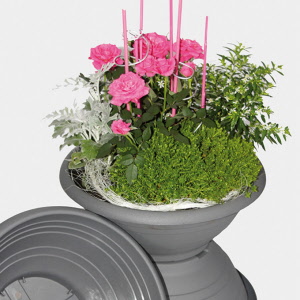 Blumenschale mit Bodenlöcher anthrazit ø 45 cm