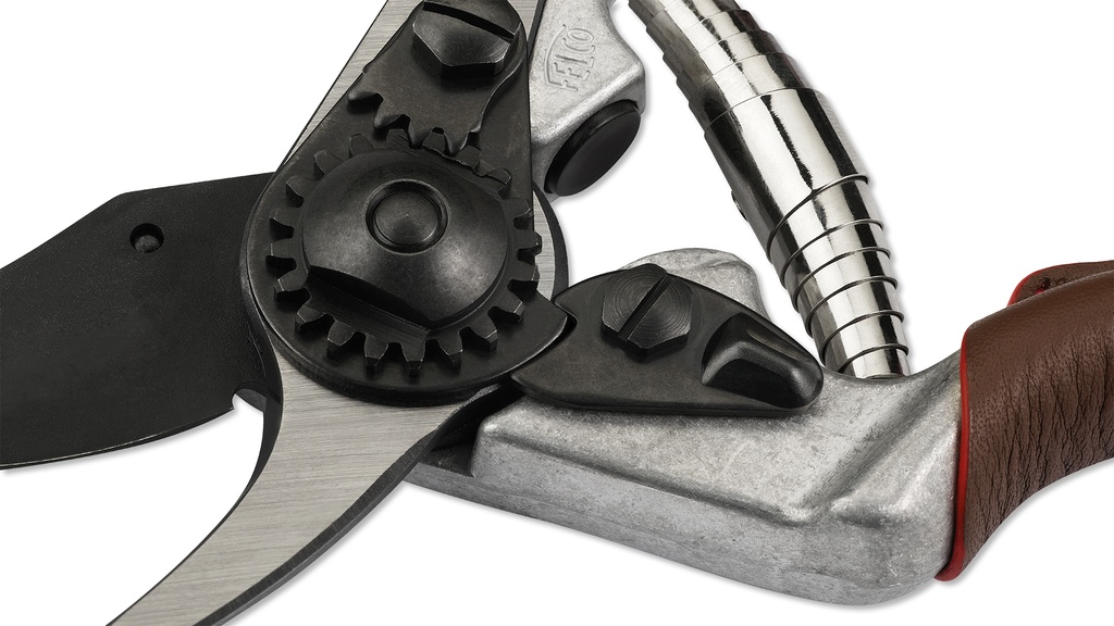Baumschere FELCO 6 Elite, Klinge Black F-Tech, lederbezogene Griffe