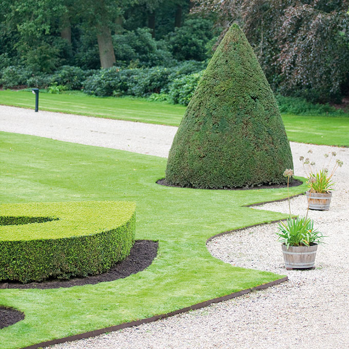 Randbegrenzung Stahl feste Zacken, rostig, 2.5 mm x 10 cm, 225 cm lang