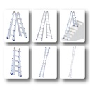 Teleskopleiter aus Aluminium, 4 x 4 Sprossen, 4.20 m