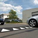 Überfahrrampe aus Gummigranulat, inkl. Reflektoren