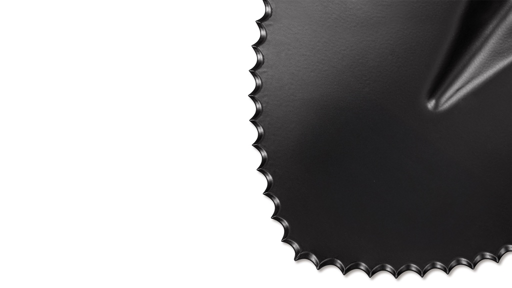 Spatenschaufel IDEAL mit Wellenschliff und Fiberglas-Stiel, Blattgrösse 30x22 cm