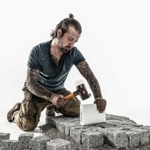 Schonhammer SIMPLEX schwarz mit Standfuss/weiss Ø 80 mm, Stiel 23 cm