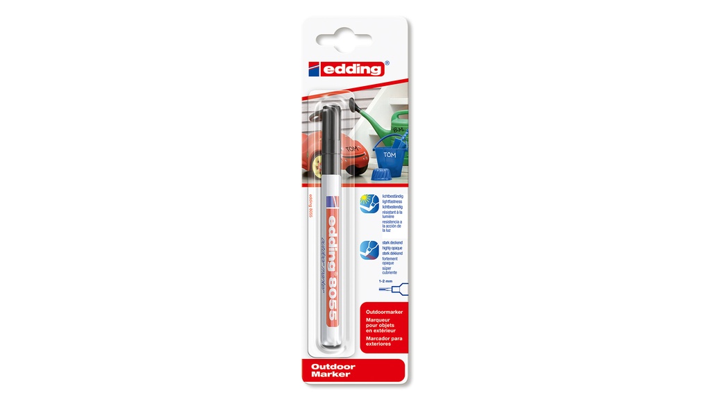 Outdoormarker «EDDING 8055», noir, largeur du trait 1-2 mm