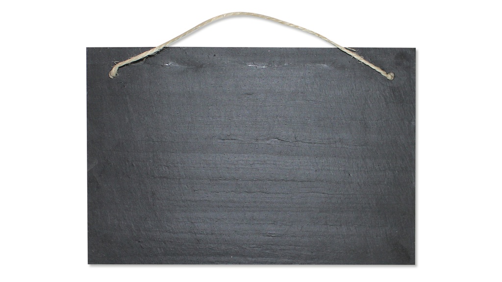 Ardoise rectangulaire avec cordelette, 300 x 200 mm