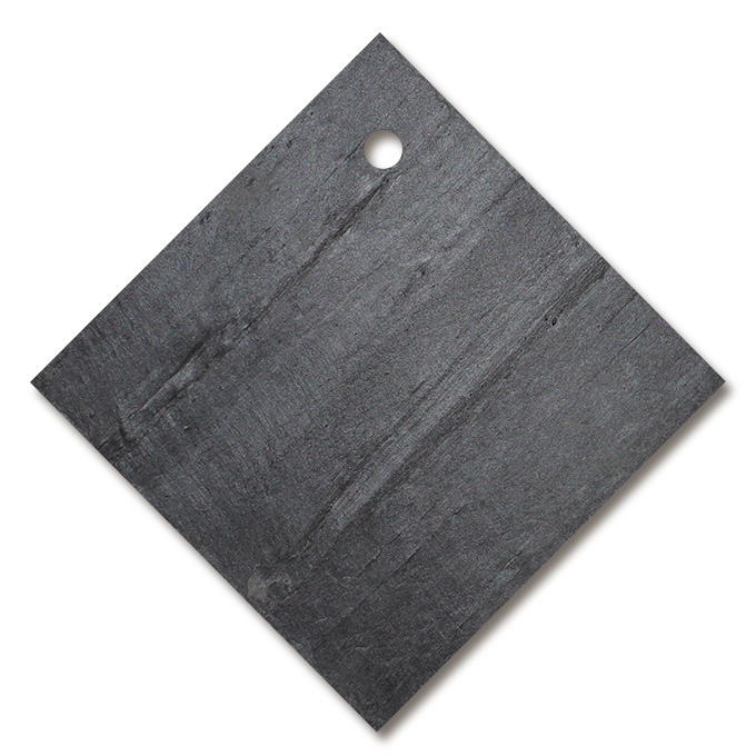 Schiefertafel rautenförmig mit Loch 7 mm Ø, 95 x 95 mm