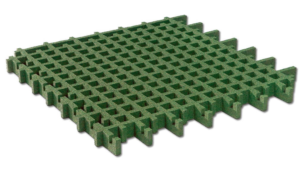 Dalles gazon en caoutchouc vert 100 x 100 cm, 45 mm