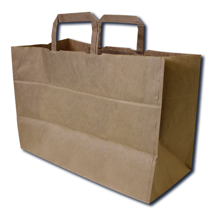 Papiertragetaschen Kraftpapier braun/naturfarben, 35/17 x 24.5 cm, 50 Stück