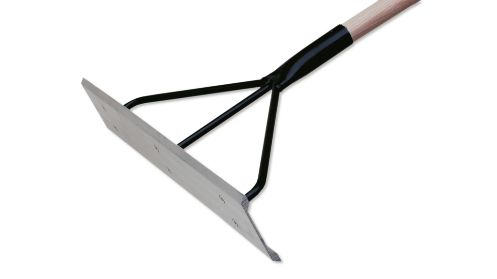 Teerkrücke kantenverstärkt, 100 cm breit, mit Stiel 170 cm