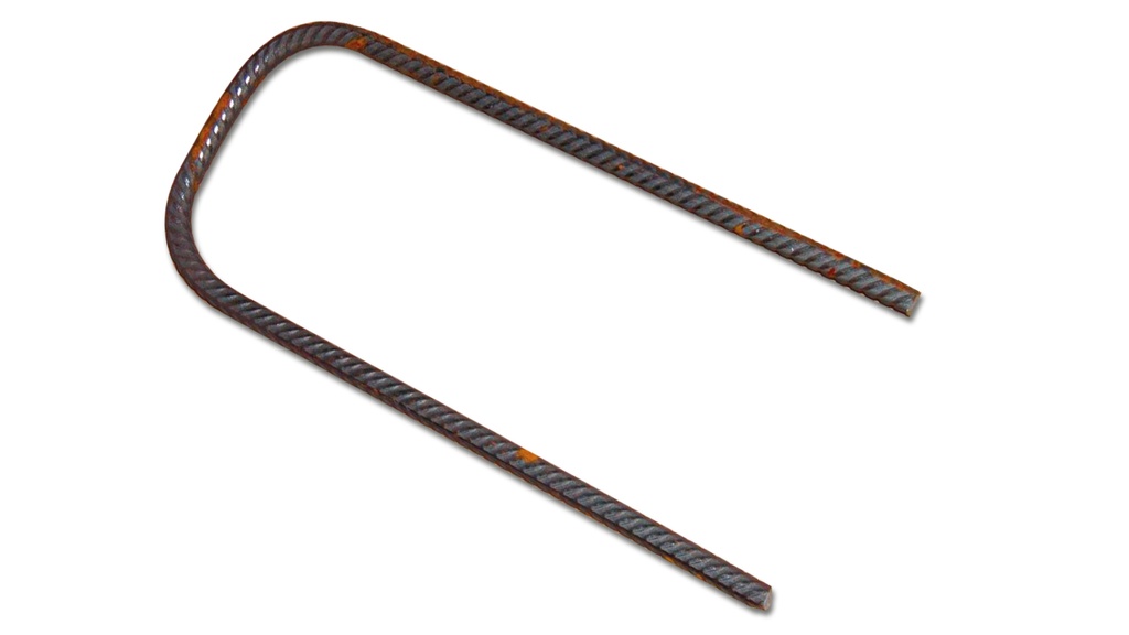 Agraffe U-förmig gerippt blank 30 x 13 x 30 cm