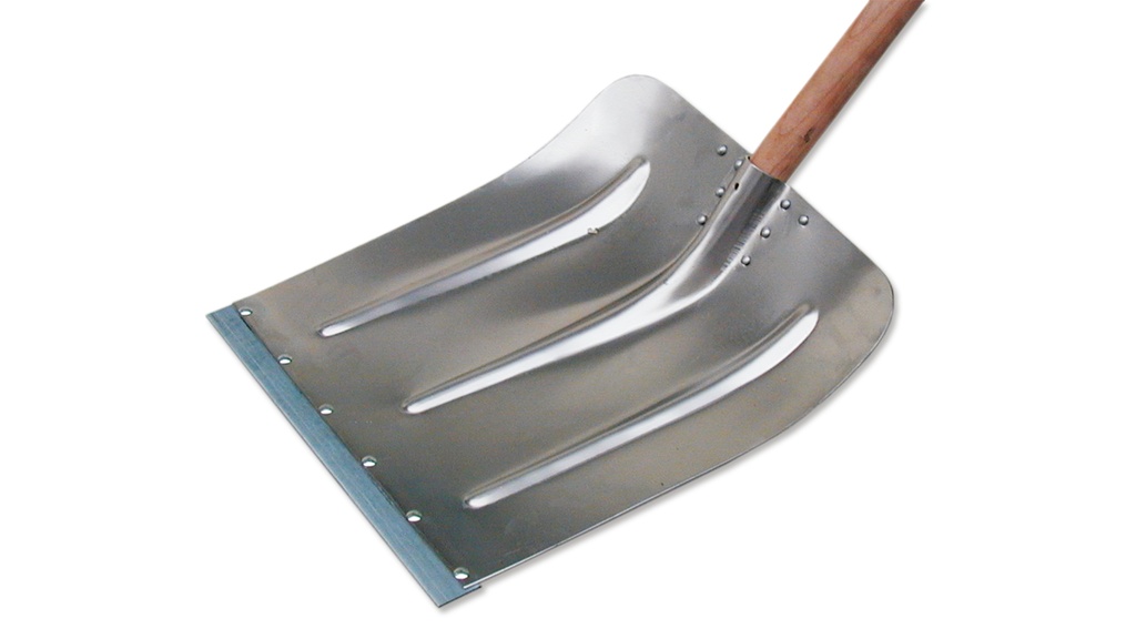 Schneeschaufel aus Leichtmetall mit Stiel, 39 cm breit