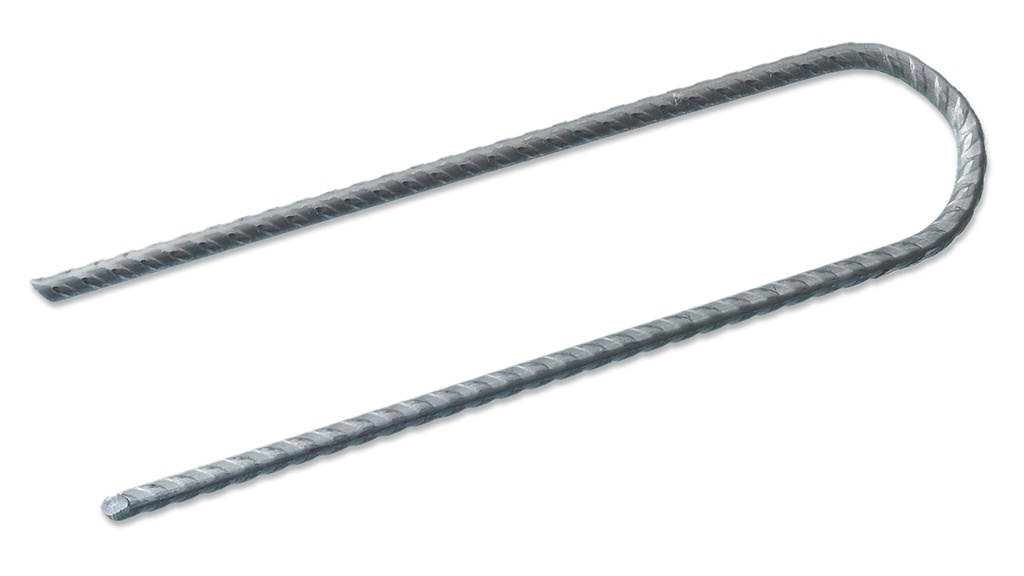 Agraffe U-förmig gerippt blank 30 x 3 x 30 cm, 100 Stück