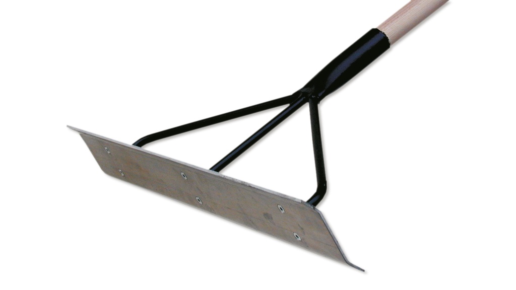 Rablet à goudron courbé en S, largeur 75 cm, avec manche 170 cm