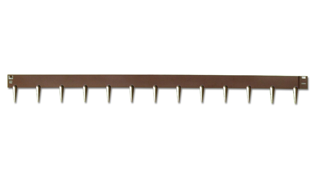 Bordure en acier broches fixes, brune, 2.5 mm x 10 cm, longueur 225 cm