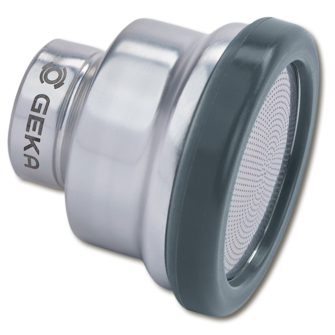 Giesskopf aus Leichtmetall Ø 50 mm, 0.7 mm Löcher, wechselbare Platine, Bajonett-Verschluss