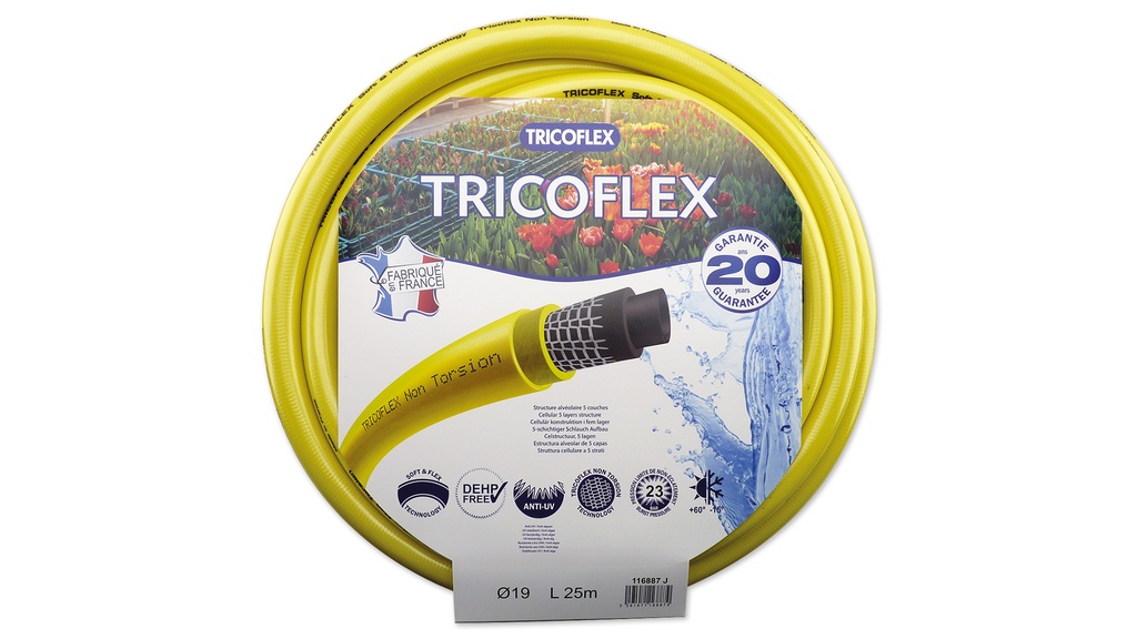 Polyesterschlauch TRICOFLEX gelb 25 x 3.75 mm, Rolle à 50 m