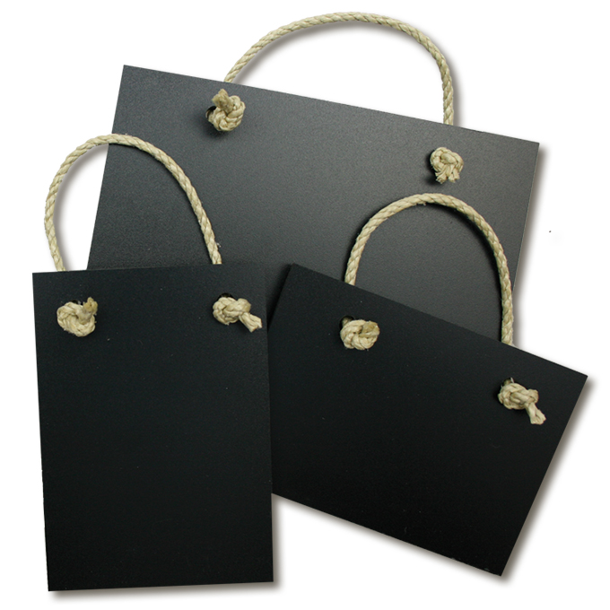 Kreidetafel mit Kordel,  A5 quer, 14.8 x 21 cm