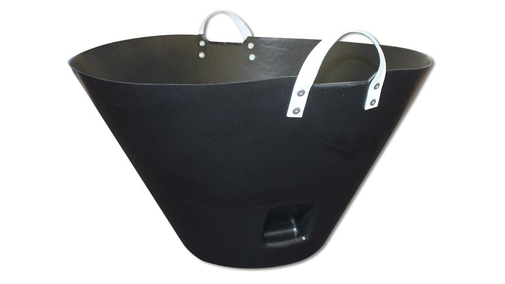 Panier parc, en polyéthylène gris, avec 2 poignées en cuir, 60 lt