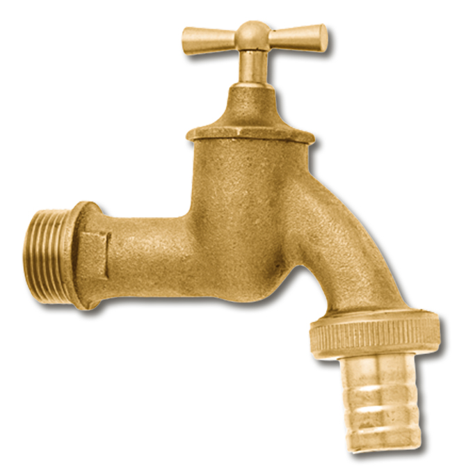 Auslaufventil, Aussengewinde 3/4&quot; und Schlauchverschraubung