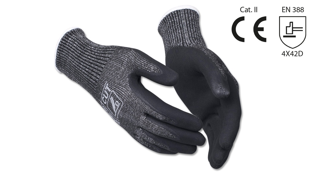 Gant de sécurité anti-coupure GUIDE, avec revêtement en nitrile, taille 8