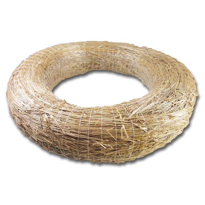 Couronne de paille Ø 50 x 10 cm, carton de 5 pièces