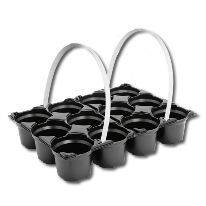 Clayette 12 (2x6) alvéoles, mesure de pot 10.5 cm, sans poignée