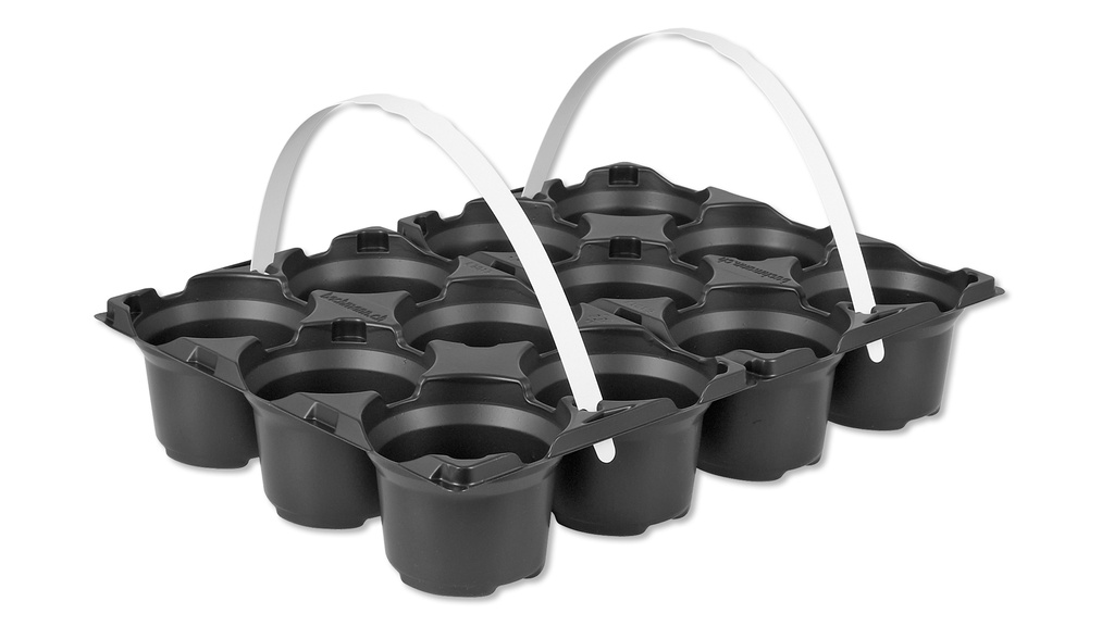 Tragepackung 12 (2x6) Mulden, Topfmass 9 cm, ohne Tragegriff