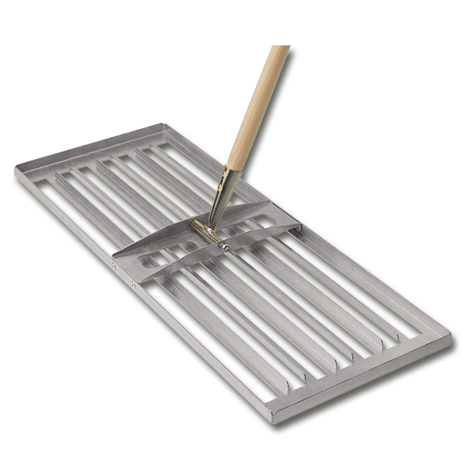 Raclette à gazon (grattoir de jardin), avec manche 200 cm