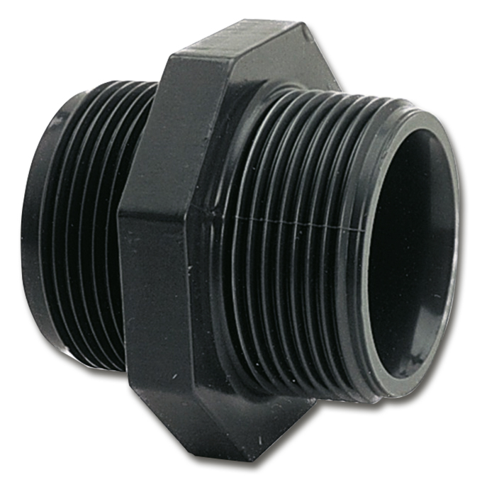 Raccord fileté plastique, deux côtés 1&quot; mâle