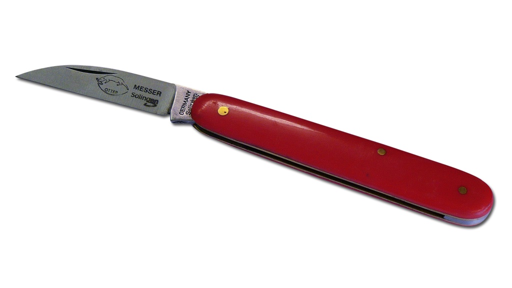Couteau greffoir rouge, longueur 9.5 cm