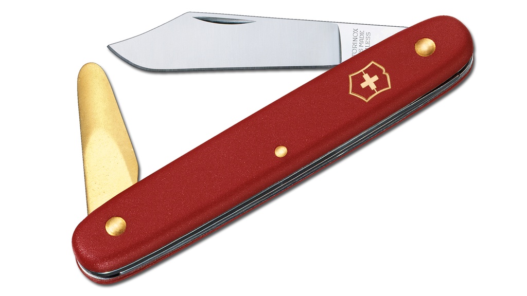 Okuliermesser VICTORINOX mit klappbarem Messing-Rindenlöser