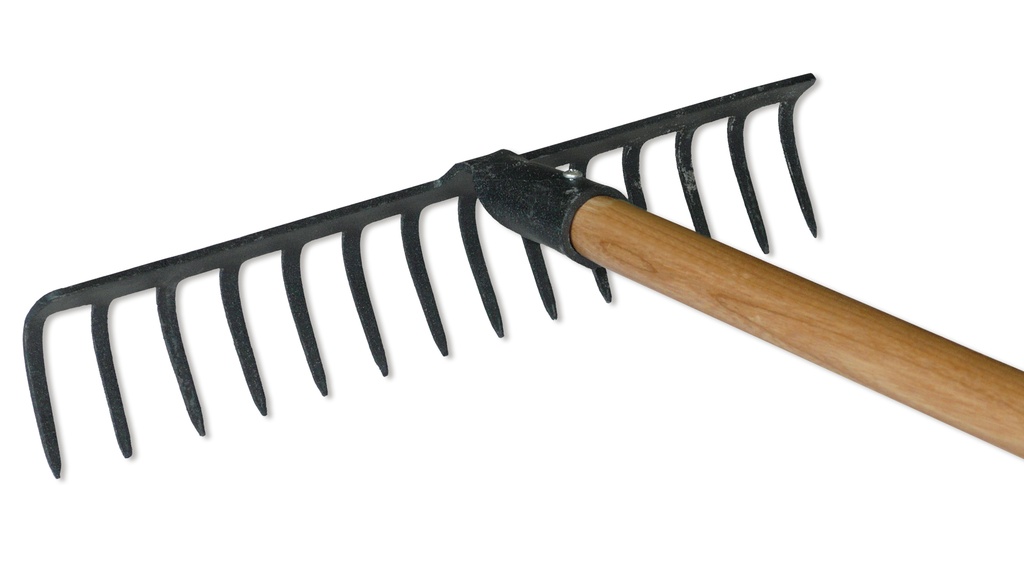 Strassenrechen 14 Zinken, Eschenstiel 140 cm