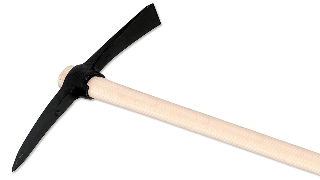Pickel, ovales Haus und Lappen, mit Stiel, 2 kg