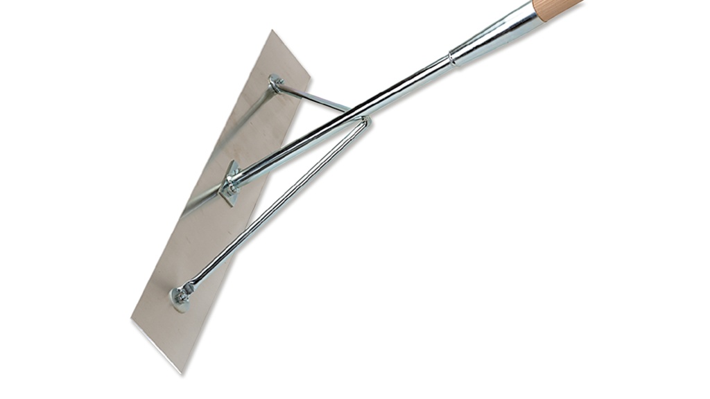 Teerkrücke flach, 75 x 10 x 0.25 cm, mit Stiel 170 cm