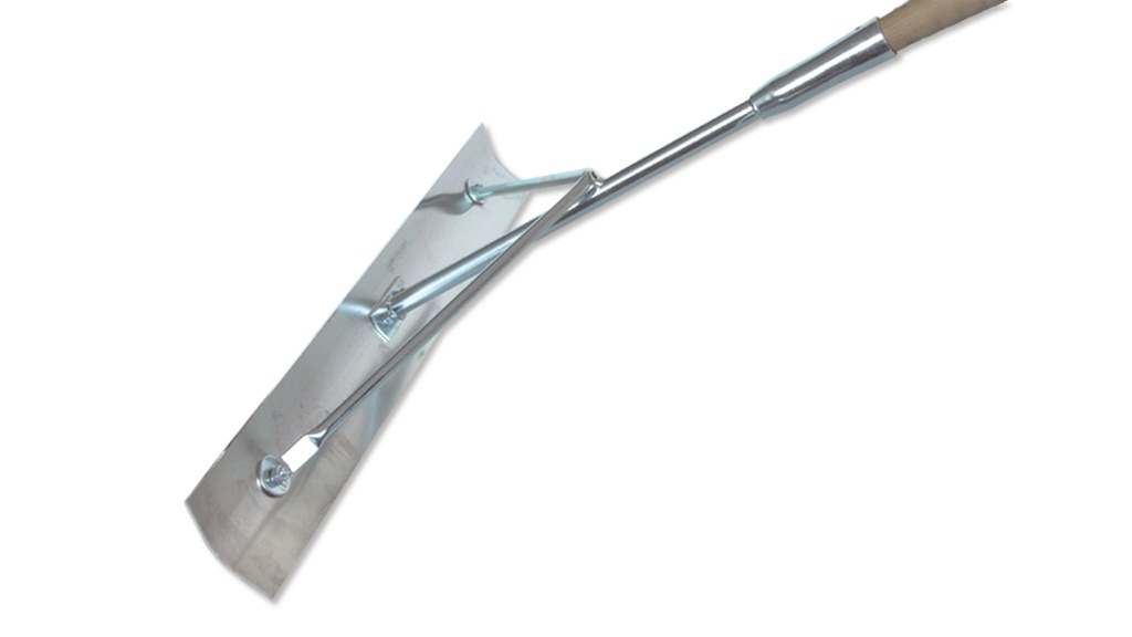 Rablet à goudron voûtée, 75 x 10 x 0.25 cm, avec manche 170 cm