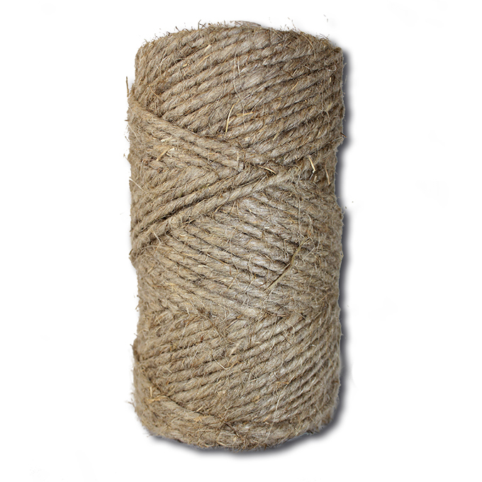 Naturfaserschnur aus Langflachs, Ø 3.5 mm, Spule à ca. 500 g, ca. 100 m