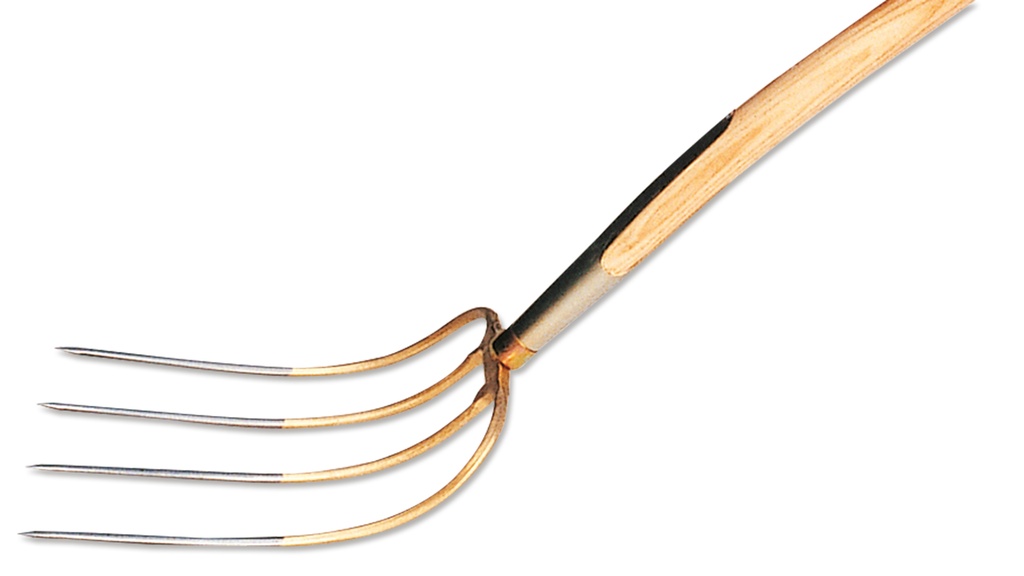 Fourche à fumier 4 dents, avec virole longue, manche 135 cm