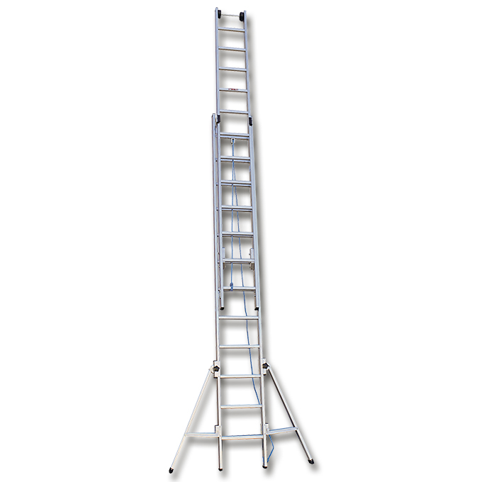 Seilzugleiter aus Aluminium, 2 x 16 Sprossen, 8.63 m