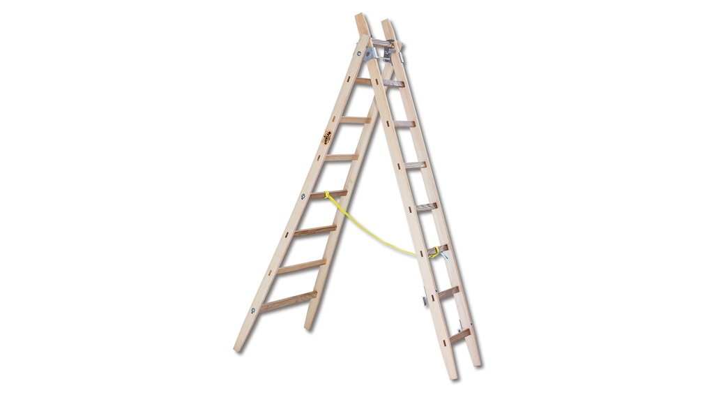 Leiter GUBLER aus Holz, 2 x 14 Sprossen, 6.82 m