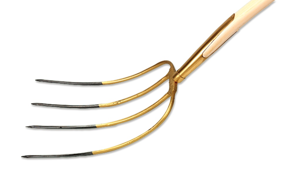 Ladegabel 4 Zinken 37 x 32 cm mit Stiel