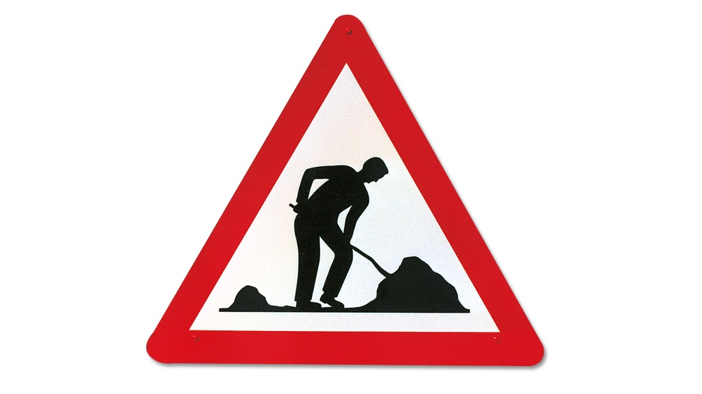 Signaltafel "Baustelle 1.14",  Alu, 90 cm Seitenlänge