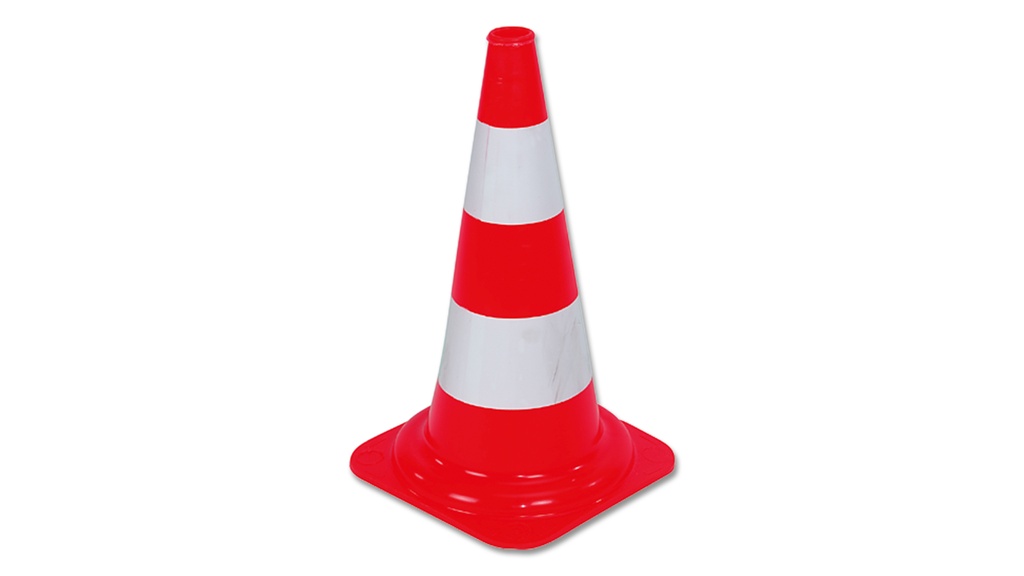 Cône de signalisation, rouge/blanc, hauteur 53 cm