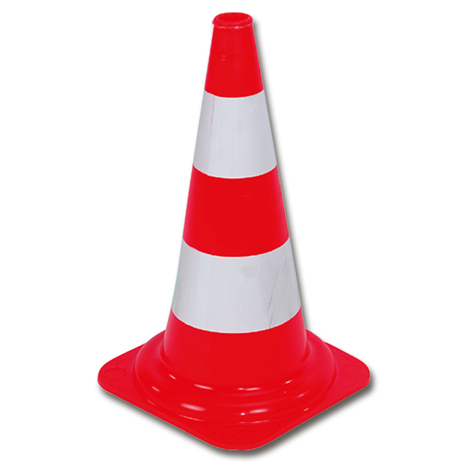 Verkehrskegel, rot/weiss, Höhe 53 cm